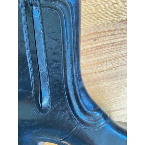 True VTG Black Rubber Heeled USA Made Boots By Pretties Originals Waterproof 6us - Picture 9 of 14
